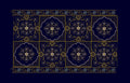 Mughal Medallion Tile Navy & Gold Embroidery Design