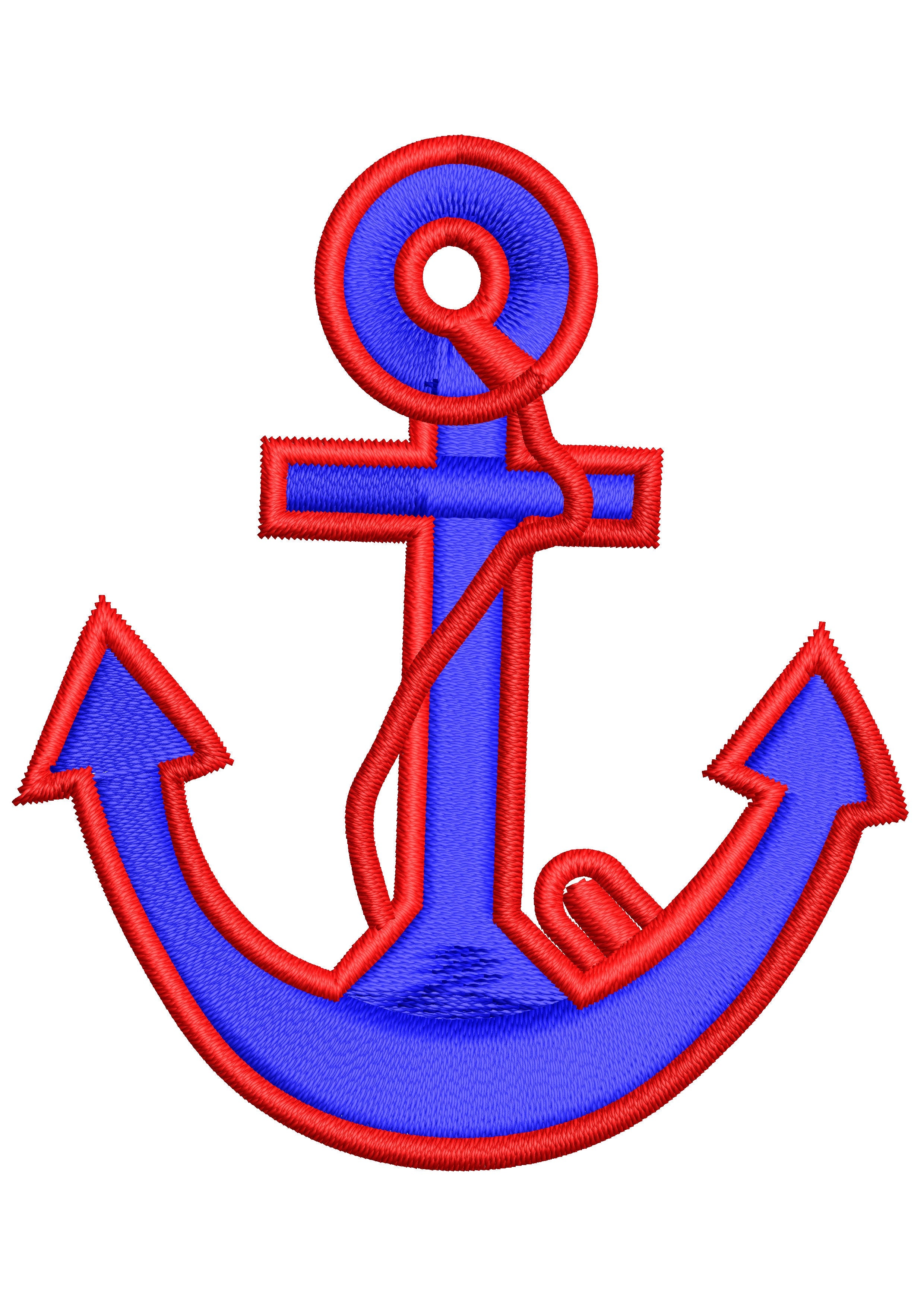 Navy Anchor Embroidery Design