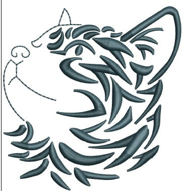 Cat Face Embroidery Design