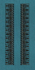 Vertical Buta Side Border Teal & Black Embroidery Design