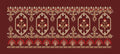 Maroon Mughal Arch Floral Panel Border Maroon & Antique Gold Embroidery Design
