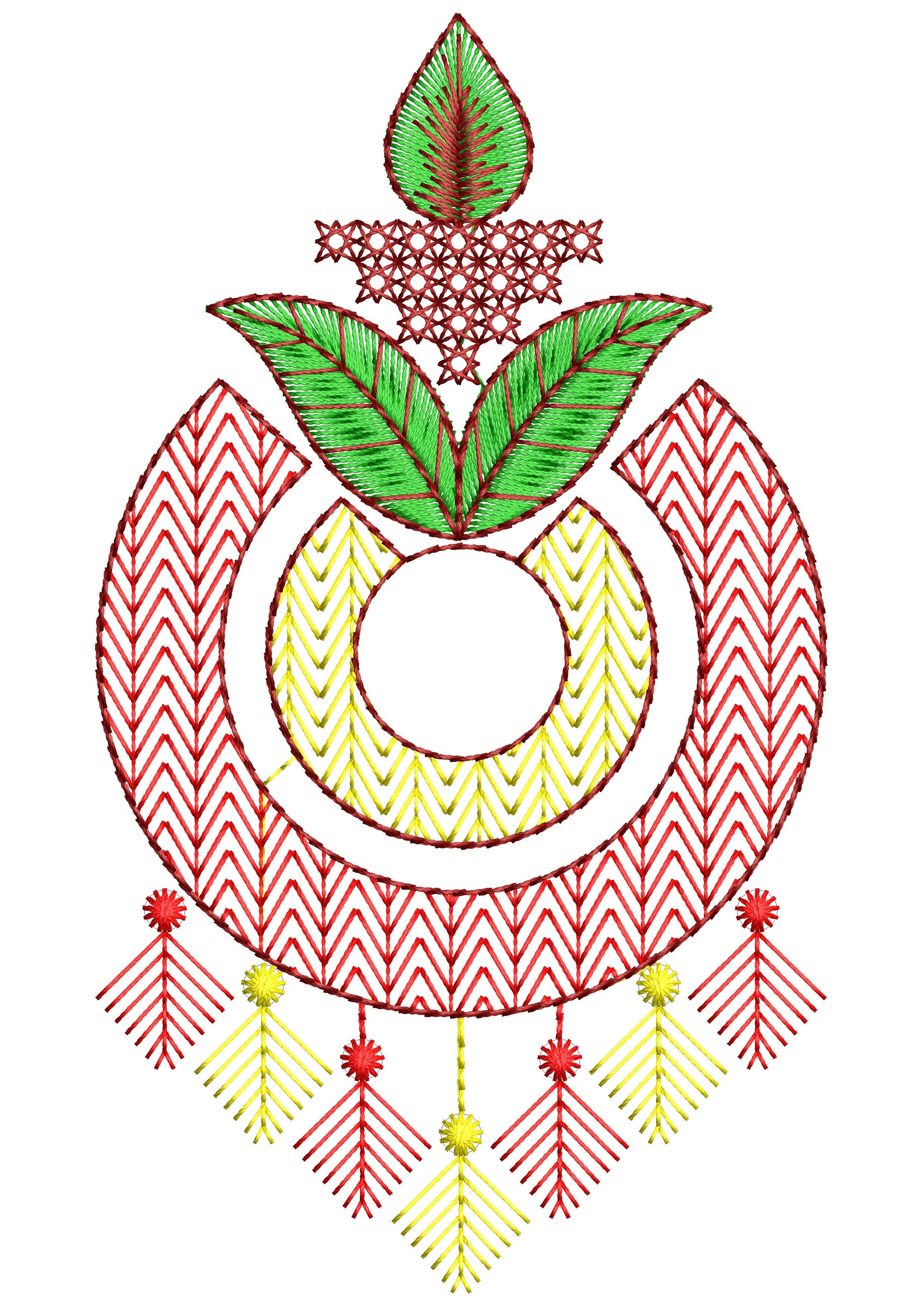 Tassel Circle Embroidery Design