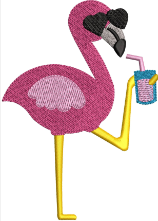 Flamingo Embroidery Design