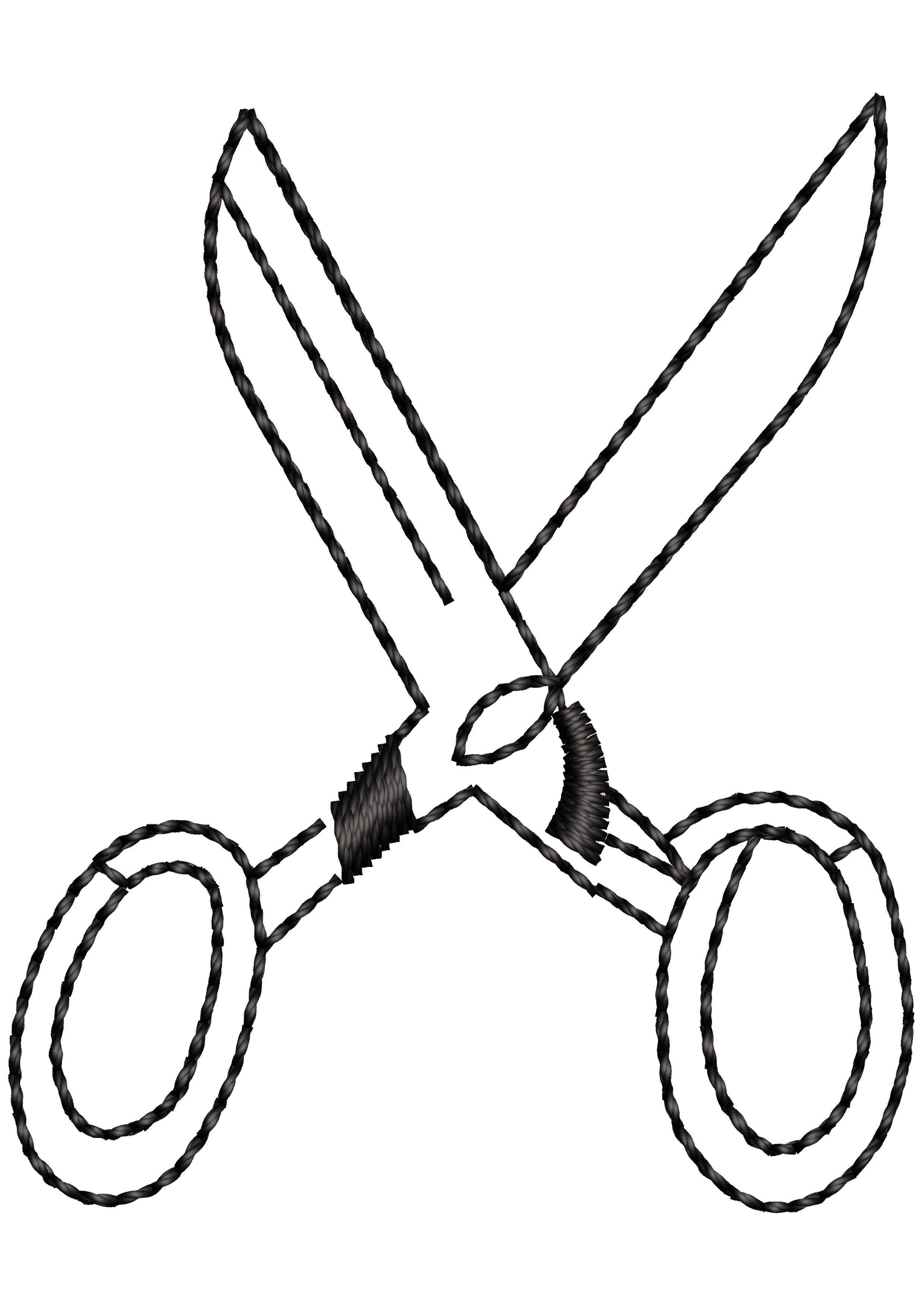 Scissors Embroidery Design