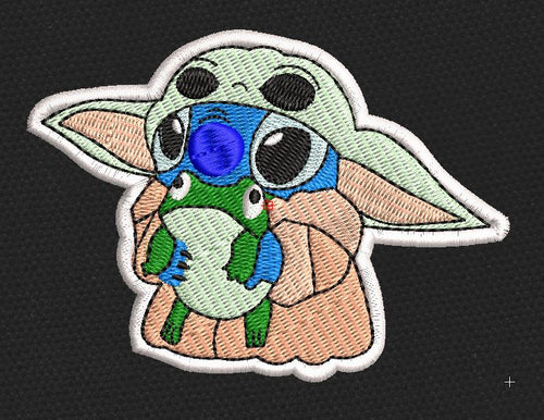 Alien Buddy Frog Holder Embroidery Design