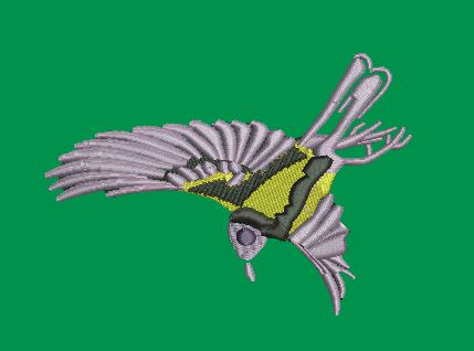 Flight Dive Emerald Embroidery Design