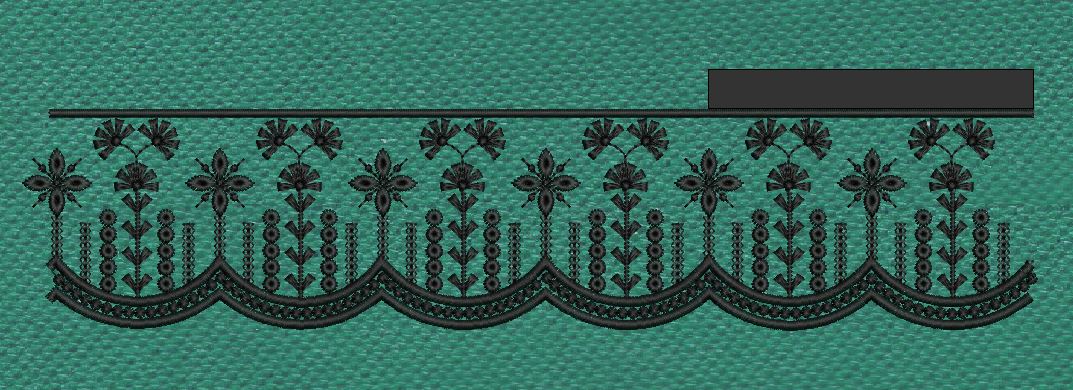 Floral Jacquard Woven Black Flower Embroidery Design