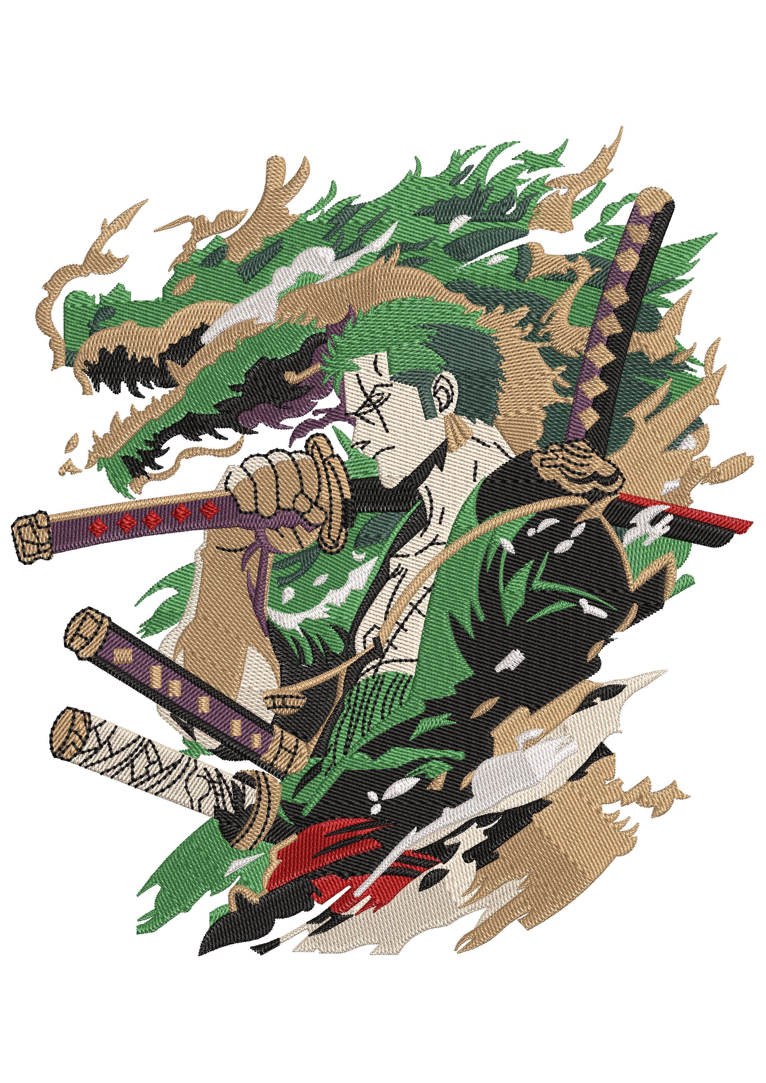Ninja Fighter Embroidery Design