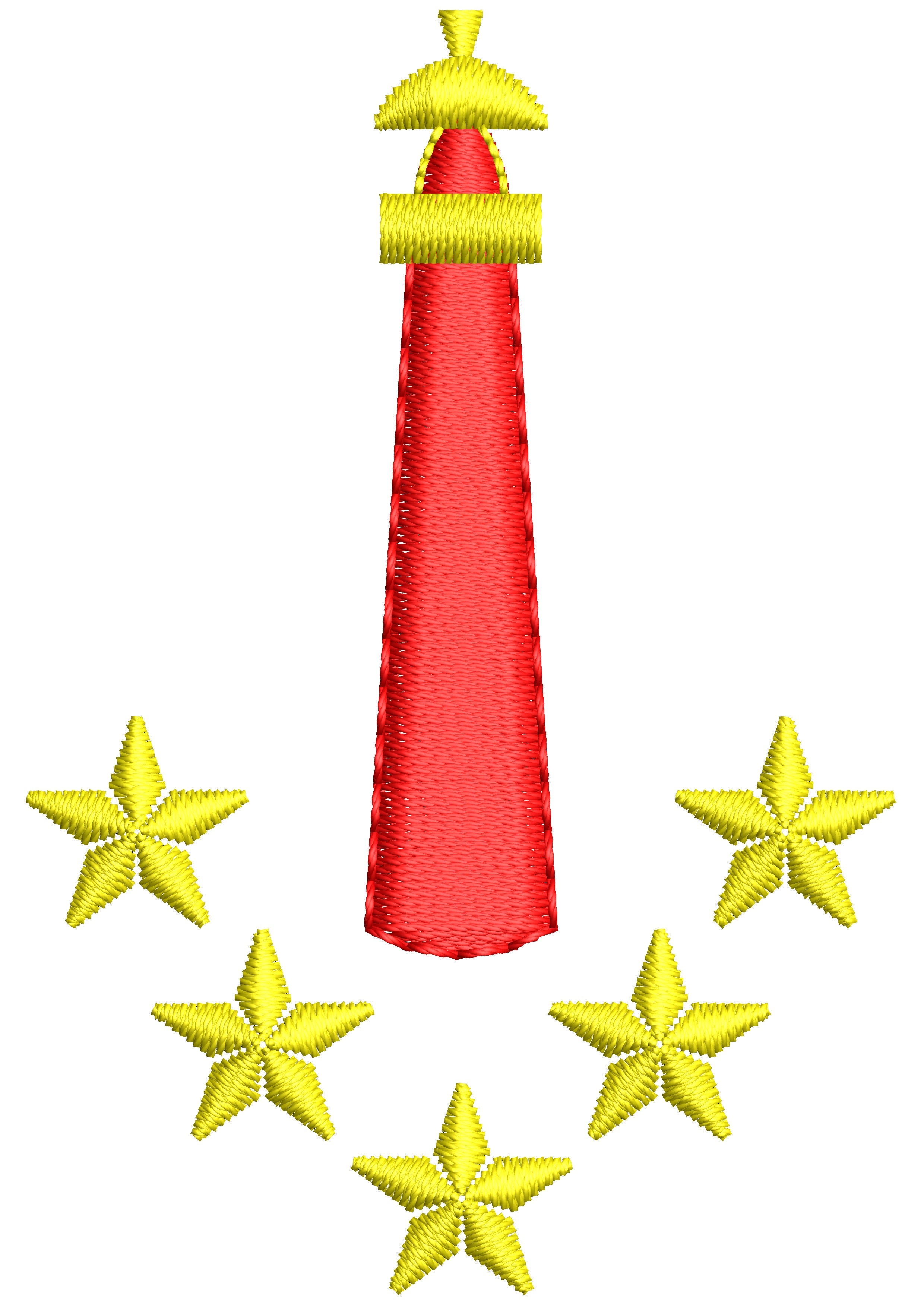 Star Tower Embroidery Design