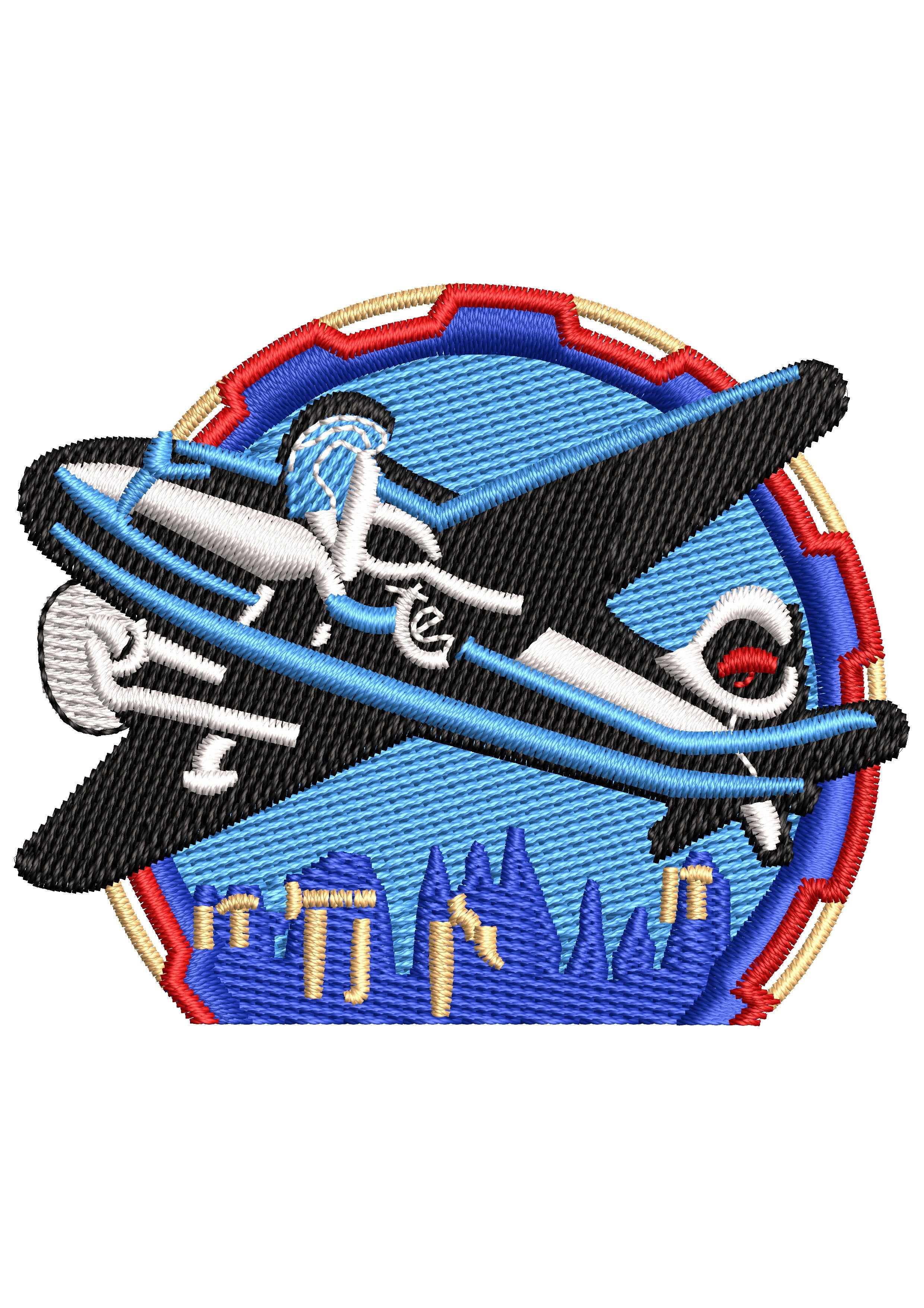 Plane Pilot Embroidery Design