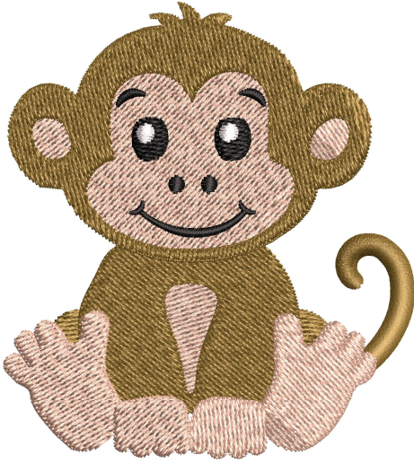 Monkey Embroidery Design
