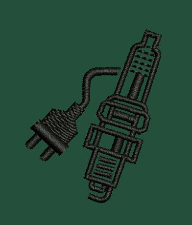 Spark Engine Automotive Part Embroidery Design