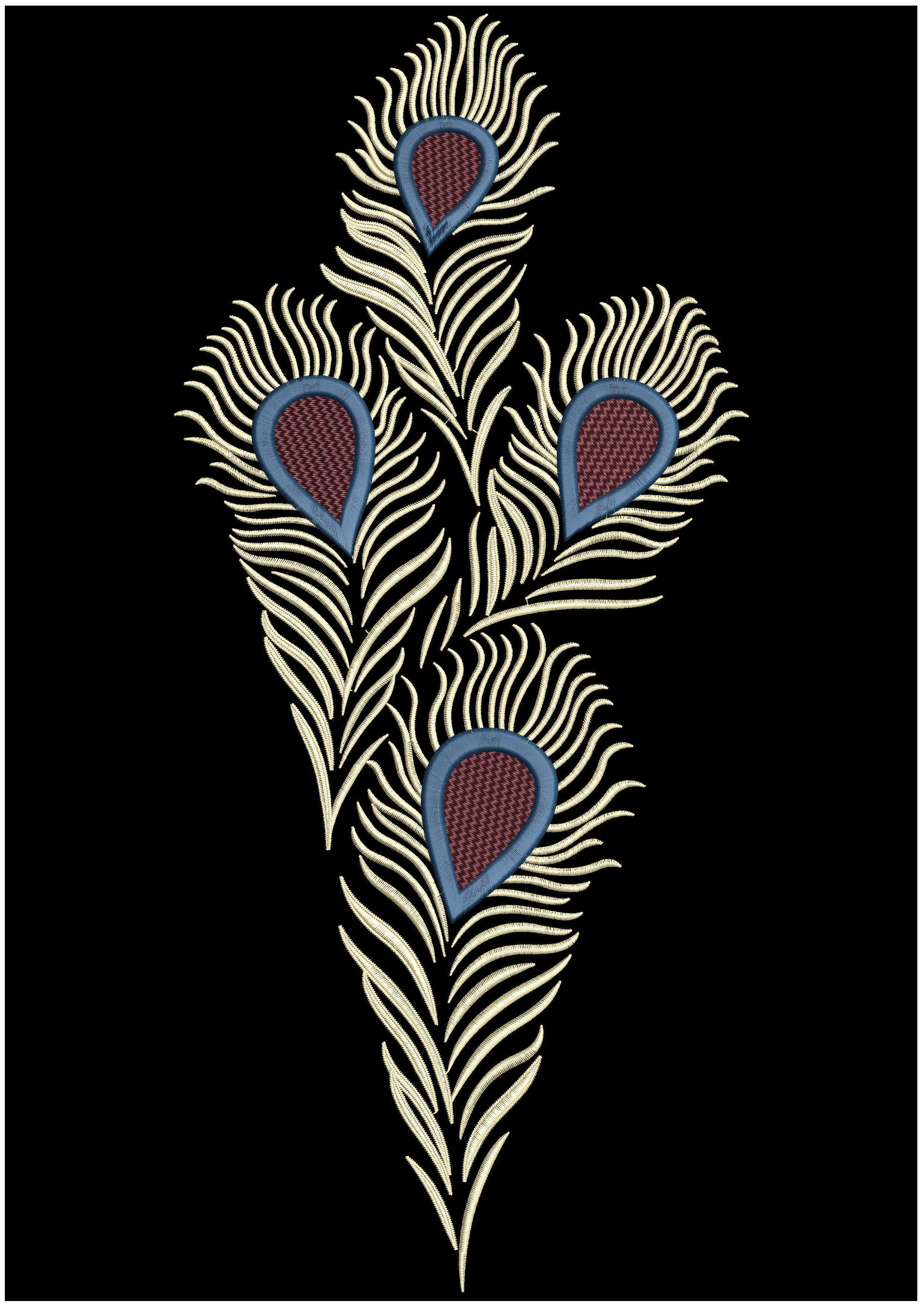 Peacock Par Embroidery Design