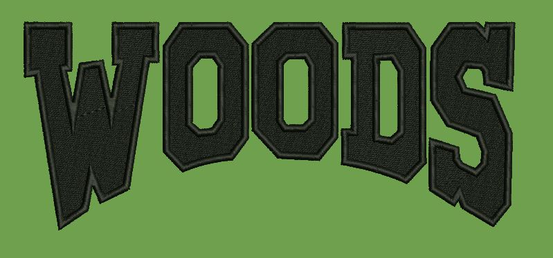 Stylized Woods Lettering Embroidery Design