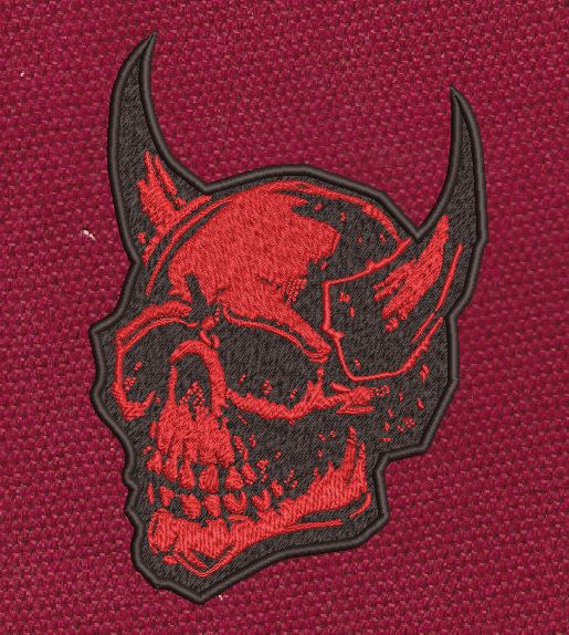 Demon Skull Embroidery Design