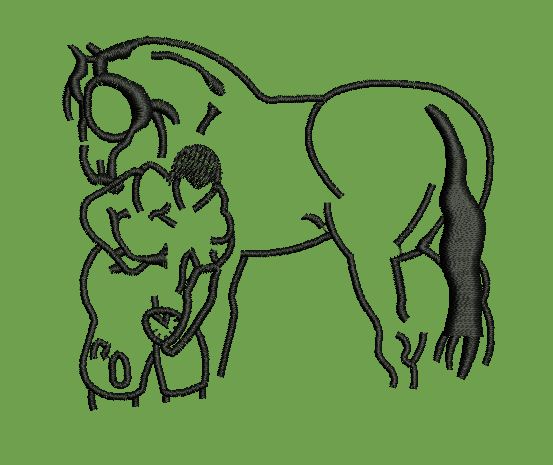 Horse Man Embroidery Design