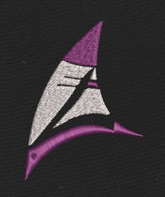 Abstract Sailboat Speed Logo Sailing Emblem Embroidery Design