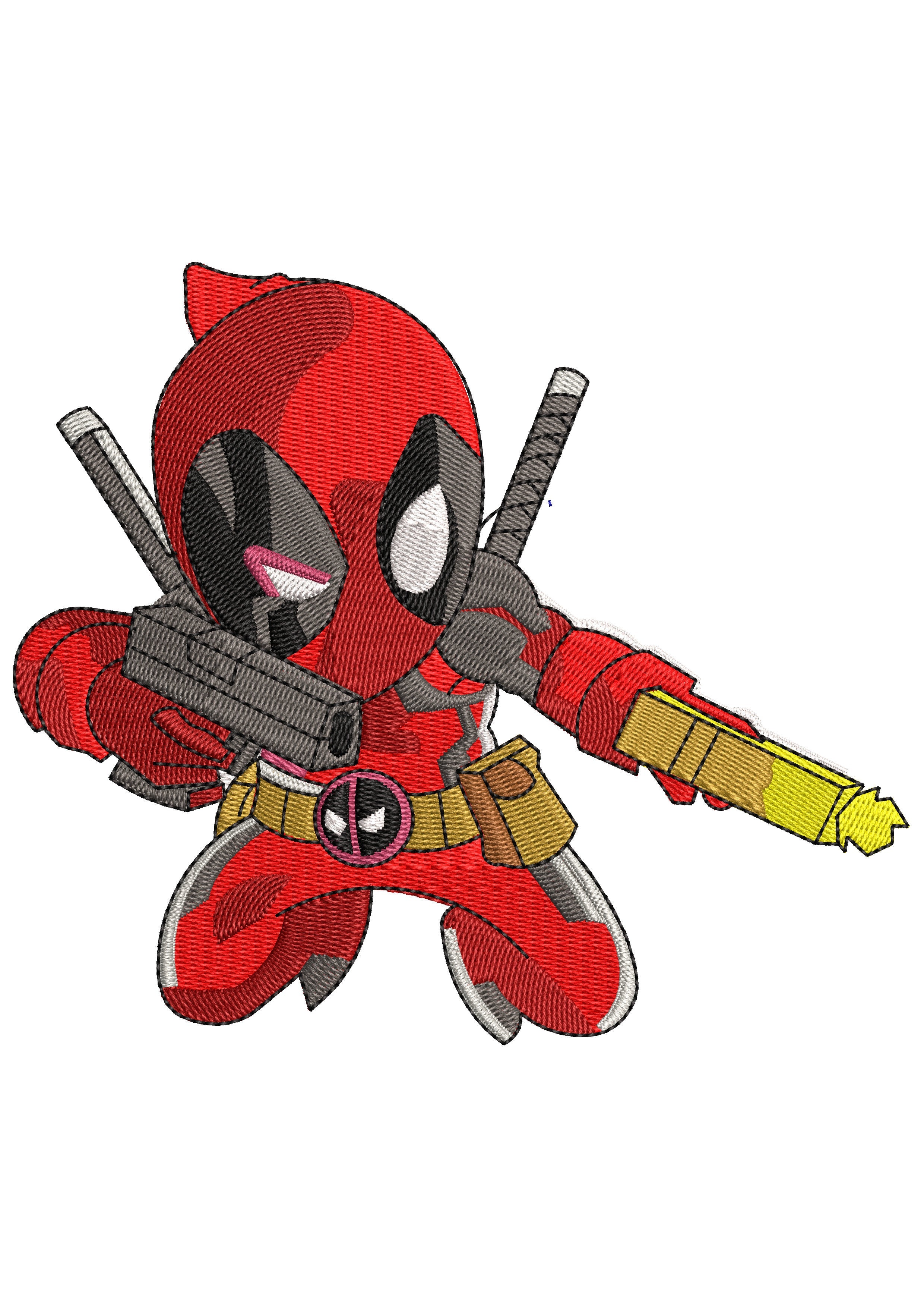 Hero Cartoon Embroidery Design