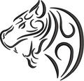 Tiger Face Line Embroidery Design