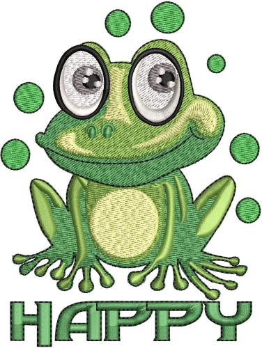 Frog Embroidery Design