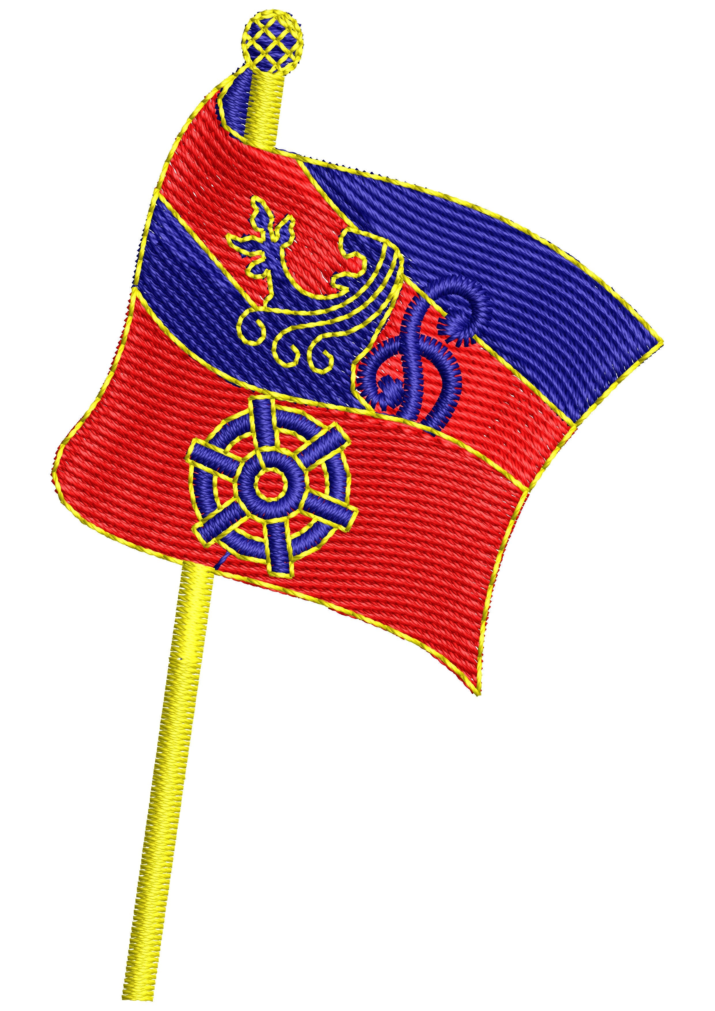 Band Flag Embroidery Design