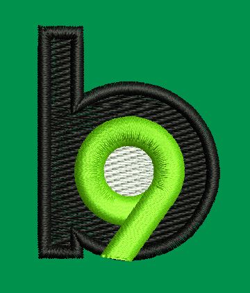 In Black & Green Embroidery Design