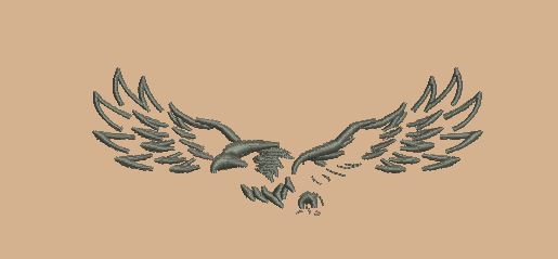 Brown Eagle Wings Embroidery Design