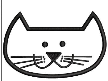 Cat Face Embroidery Design