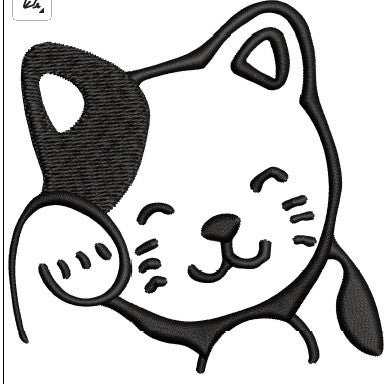 Cat Face Embroidery Design