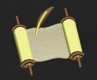 Ancient Scroll Embroidery Design