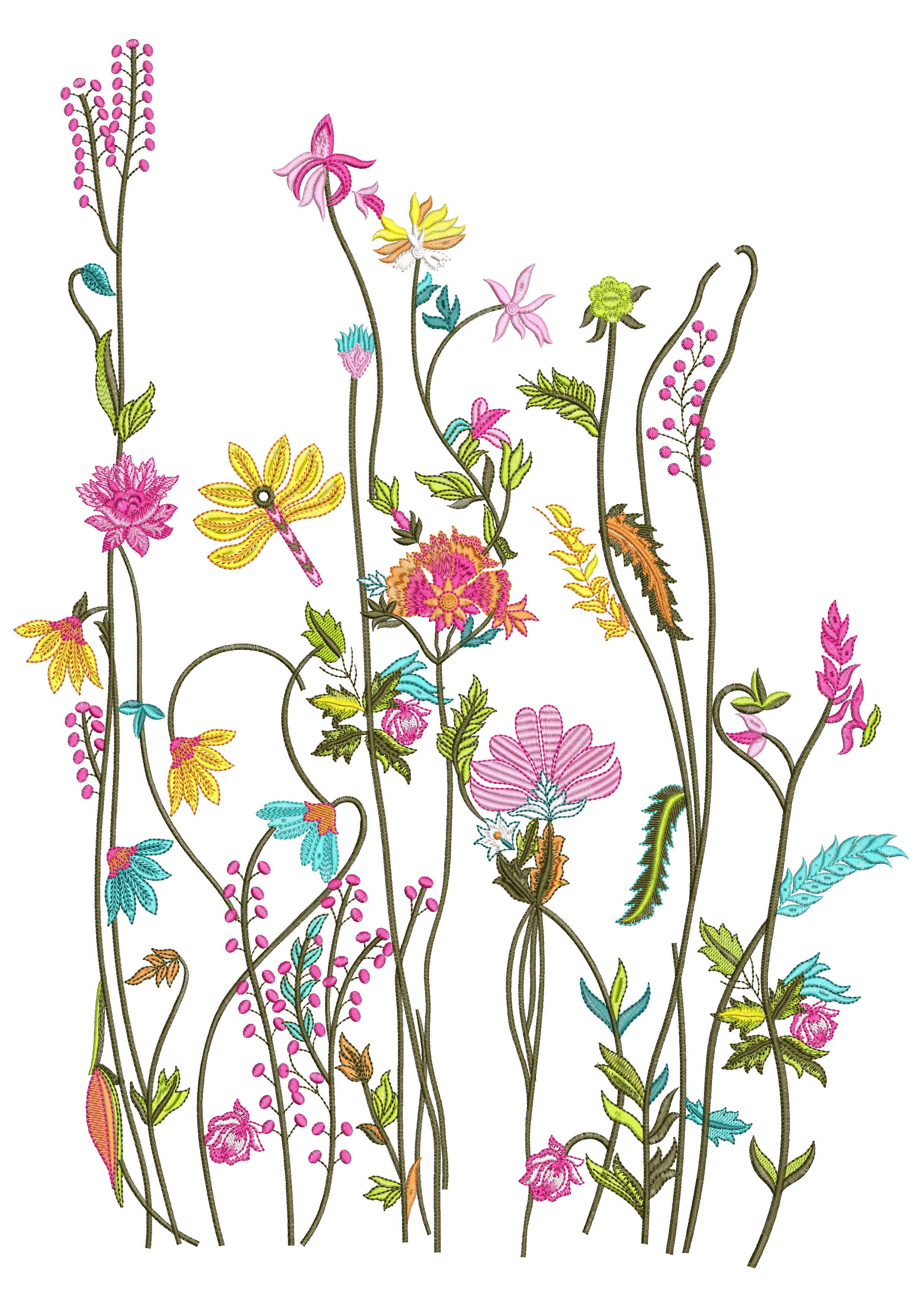 Flower Garden Embroidery Design