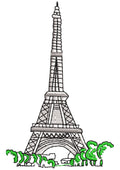 Eiffel Tower Embroidery Design