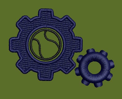 Dual Mechanical Cogs Embroidery Design