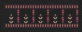 Floral Jacquard Border Golden Lines & Vertical Flowers Embroidery Design