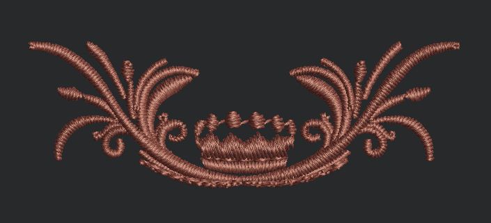 Ornate Crown Filigree Embroidery Design