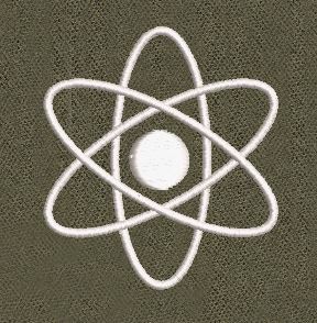 Atomic Symbol Science Icon Embroidery Design