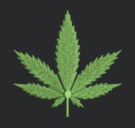 Emerald Serrated Leaf Embroidery Design