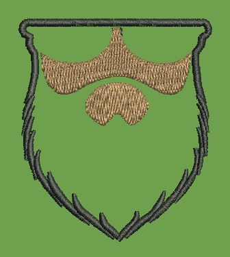 Bearded Shield Emblem Embroidery Design