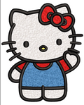 Blue Kitty Embroidery Design