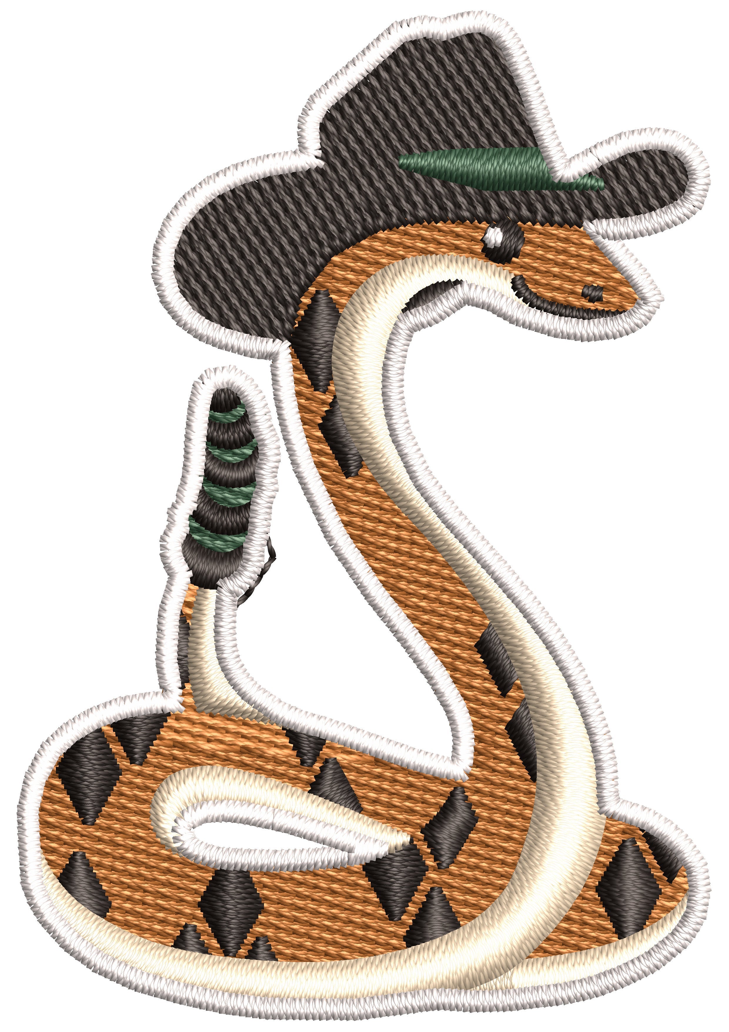 Snake Hat Embroidery Design