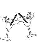 Coctail Glass Embroidery Design