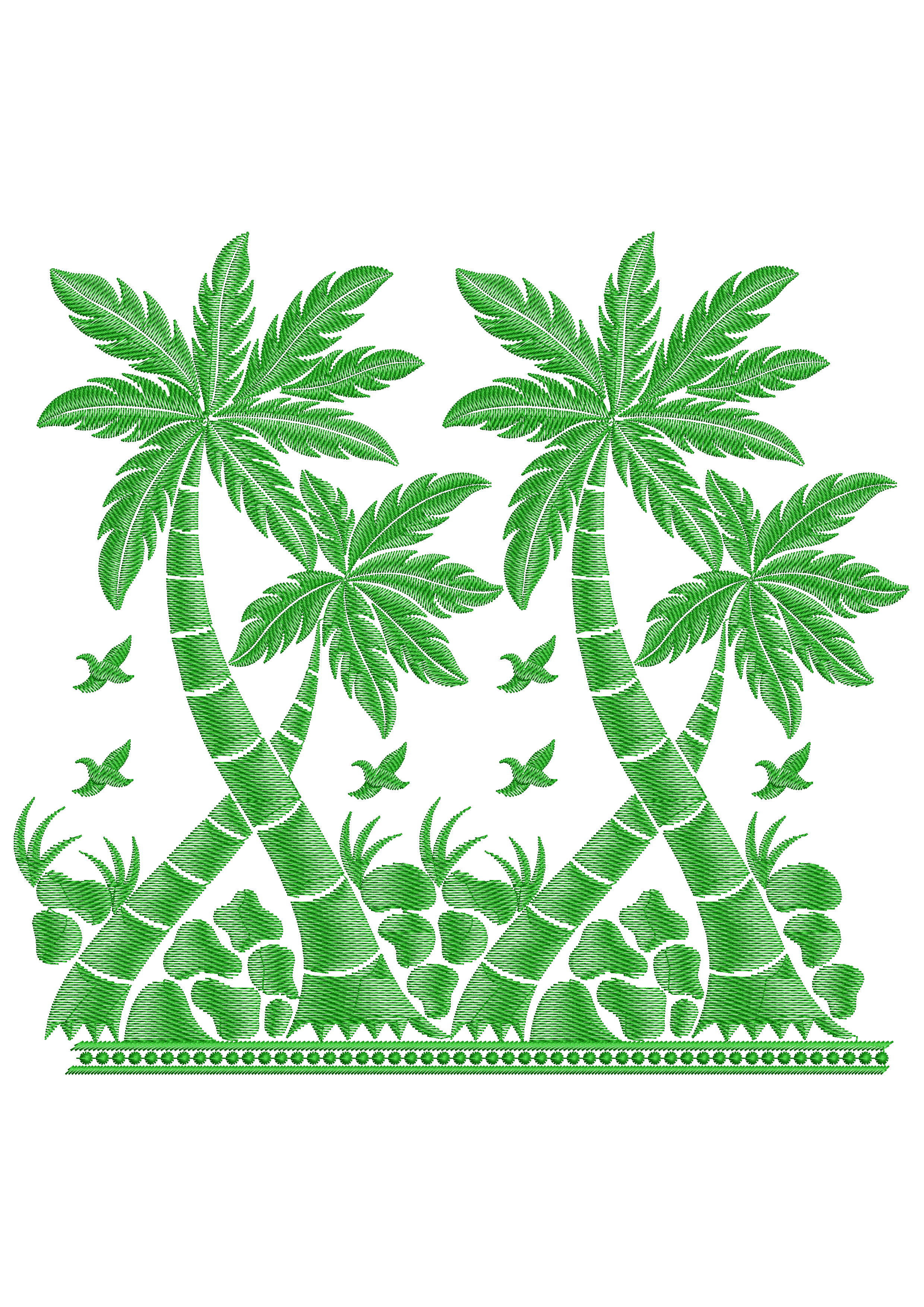 Banana Plants Embroidery Design