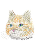 Cat Head Embroidery Design