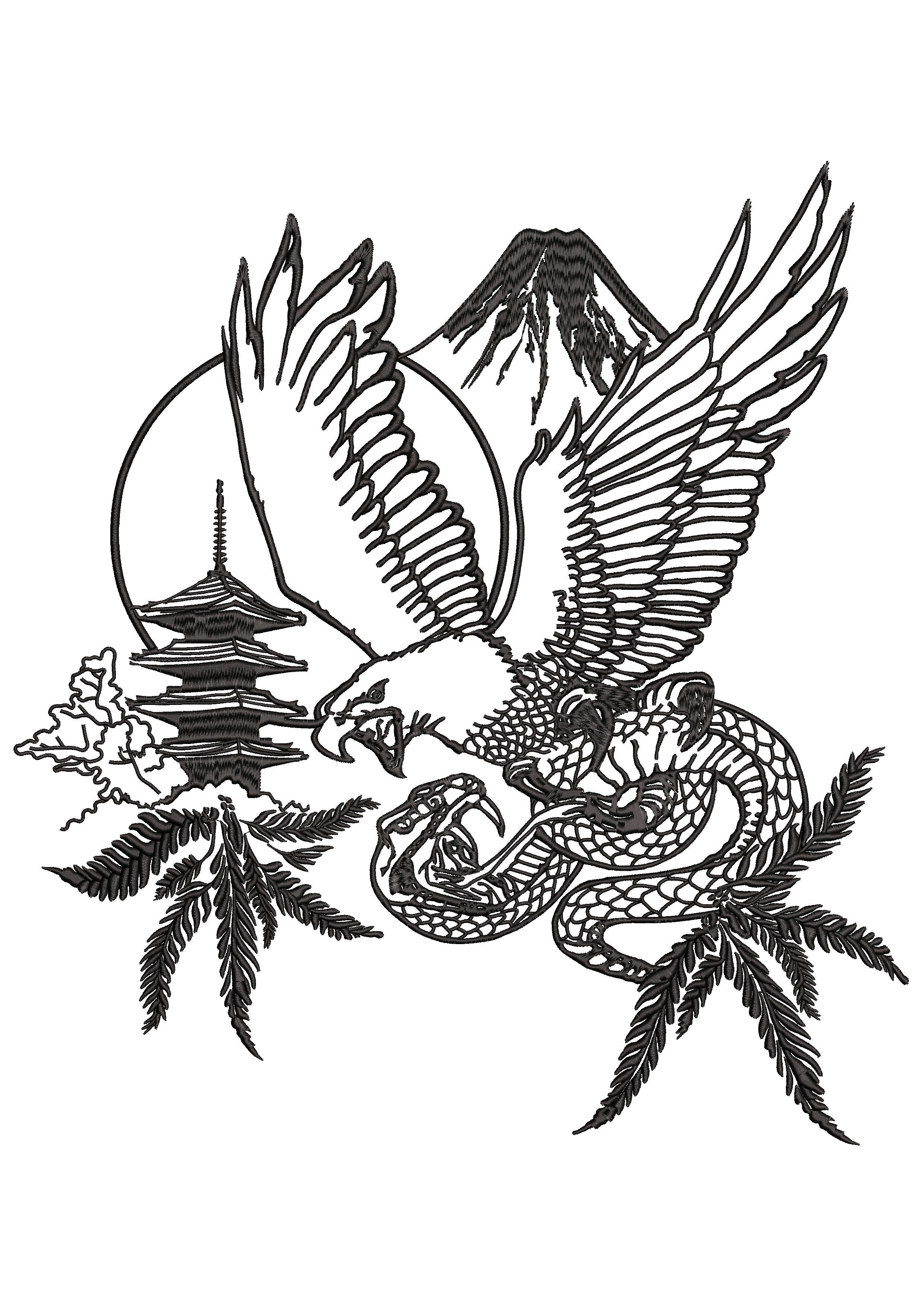 Dragon Hill Embroidery Design