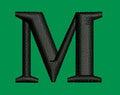 Letter M Serif Initial Embroidery Design