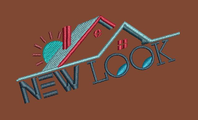 Sunrise Residential Architecture Emblem Embroidery Design