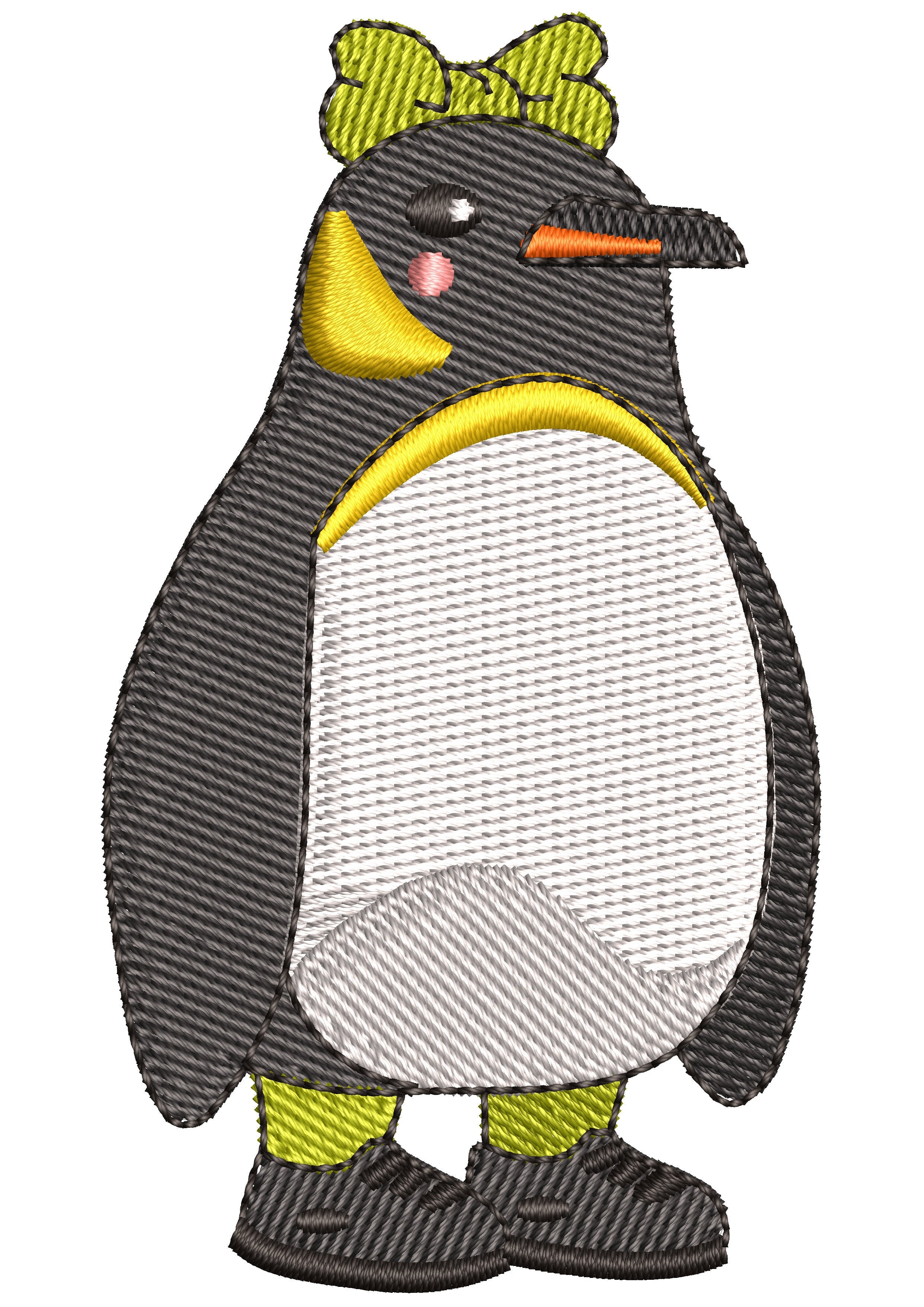 Female Penguin Embroidery Design