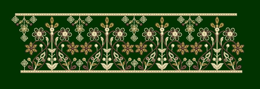 Ornate Floral Lace Border Embroidery Design