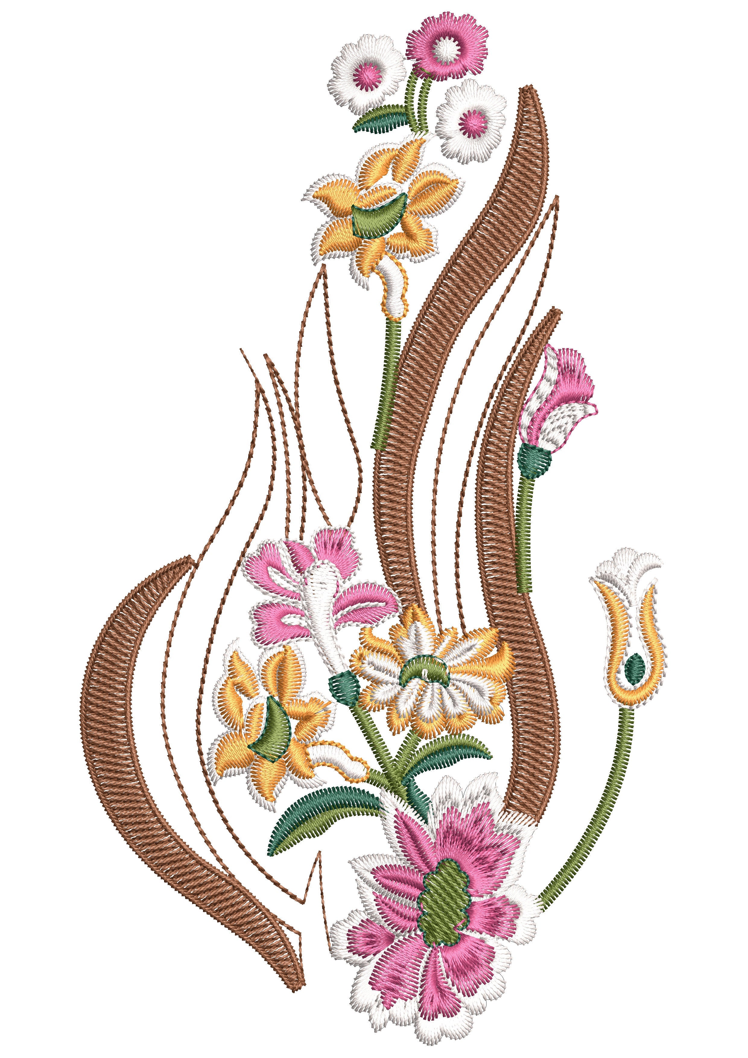 Bunch Flower Embroidery Design