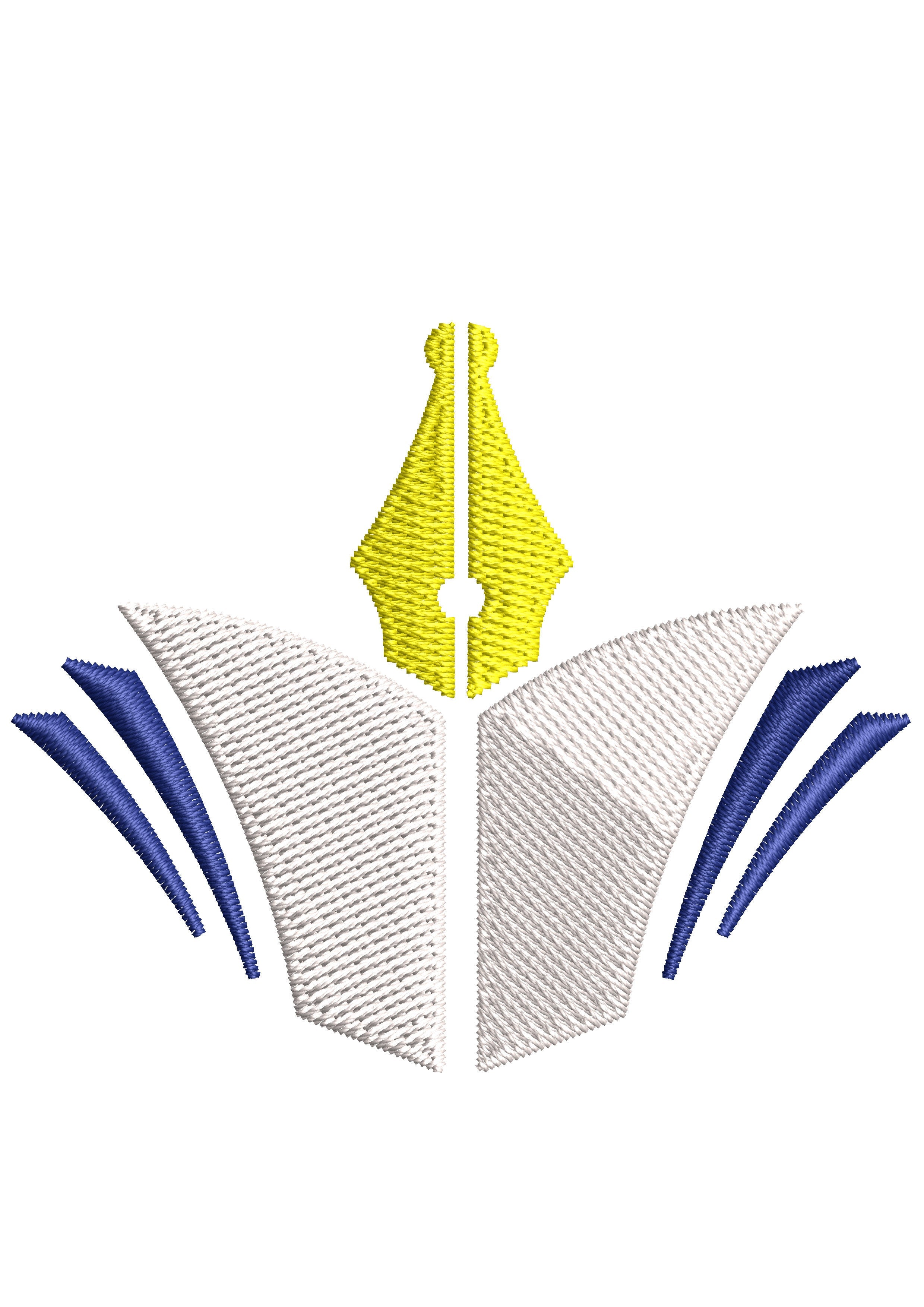 Pen Book Embroidery Design